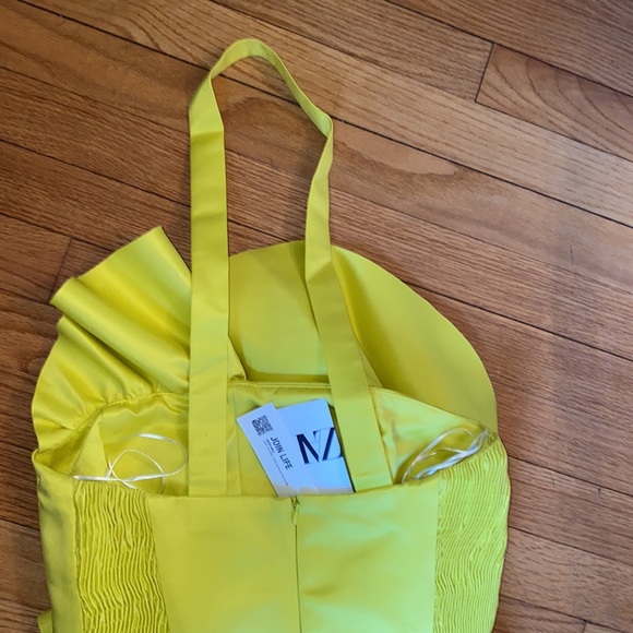 NWT Bright Yellow Party Dress by Zara SIZE- Small - Picture 13 of 13